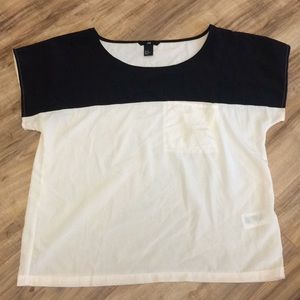 H&M- Black ans cream Blouse - size 10